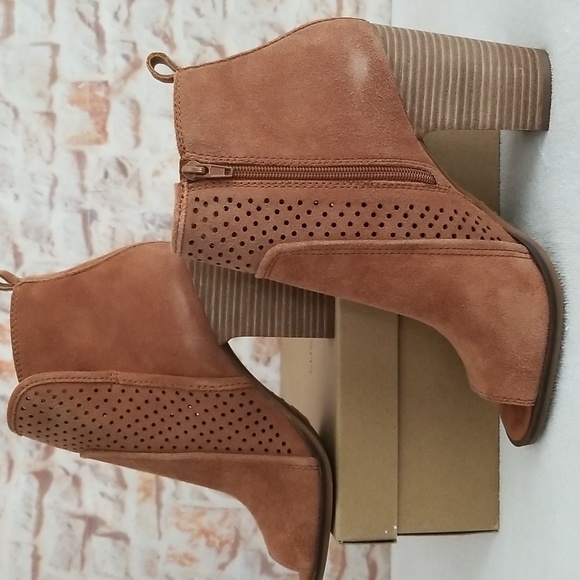 New Lucky Brand Lakmeh Peep Toe Booties - Picture 4 of 11